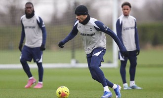 英超球队热刺训练备战比赛